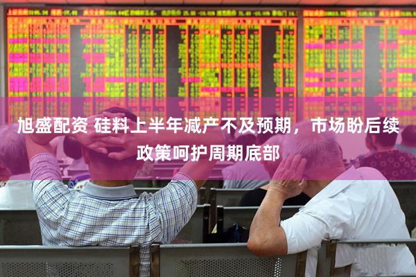旭盛配资 硅料上半年减产不及预期，市场盼后续政策呵护周期底部