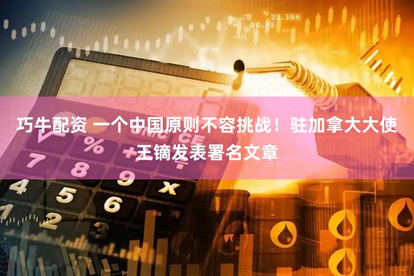 巧牛配资 一个中国原则不容挑战！驻加拿大大使王镝发表署名文章